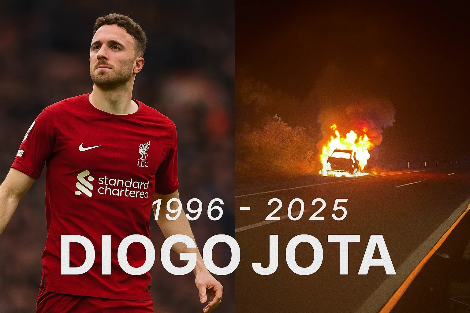 crash site where Diogo Jota and his brother died