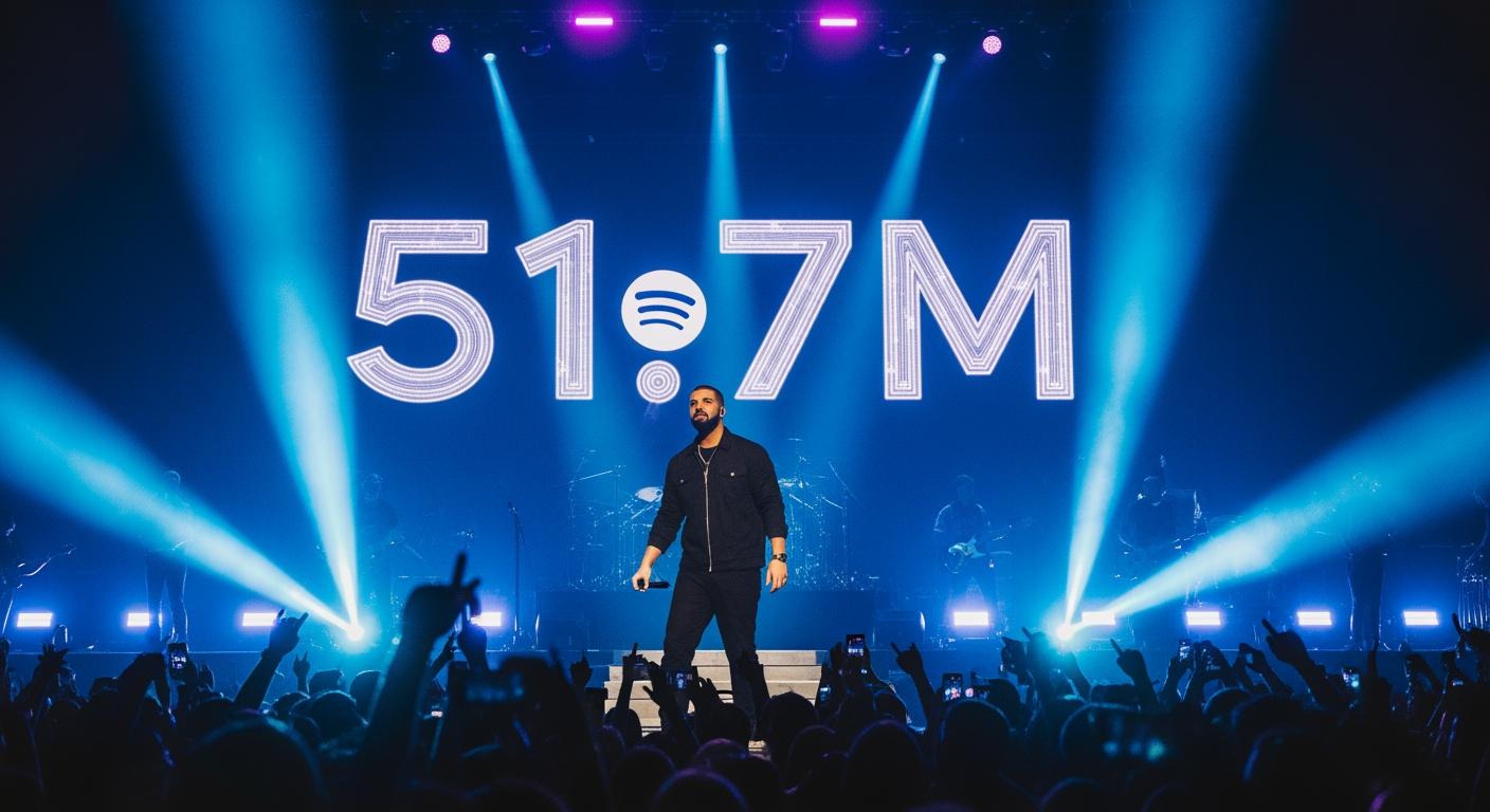 Drake Hits 51.7M Daily Spotify Streams, Dominates Rap
