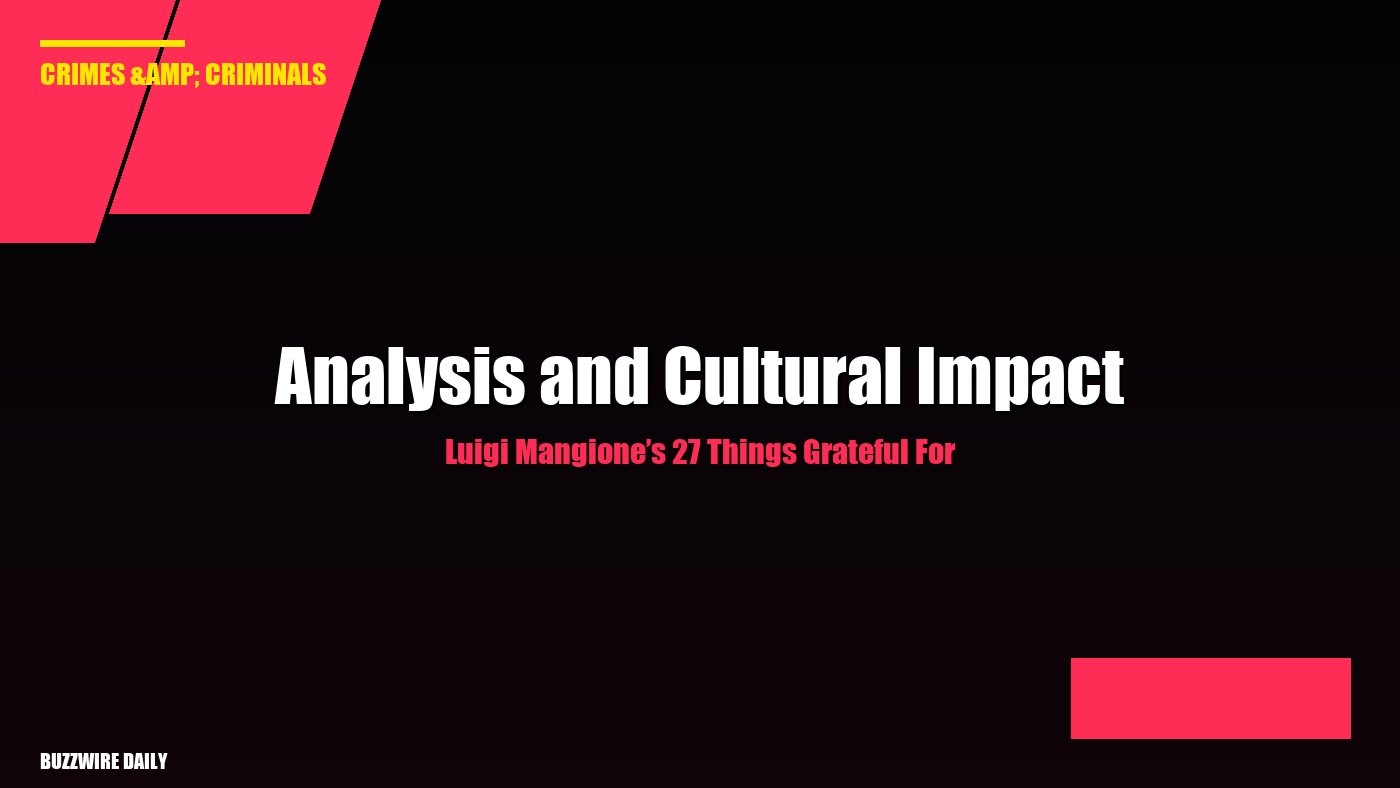 Luigi Mangione’s 27 Things Grateful For: Analysis and Cultural Impact