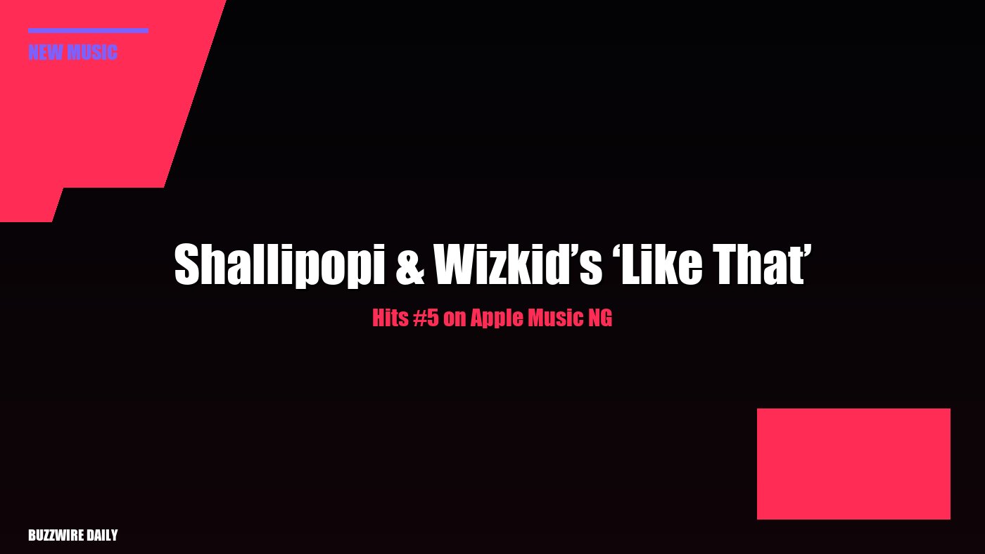 Shallipopi & Wizkid’s ‘Like That’ Hits #5 on Apple Music NG