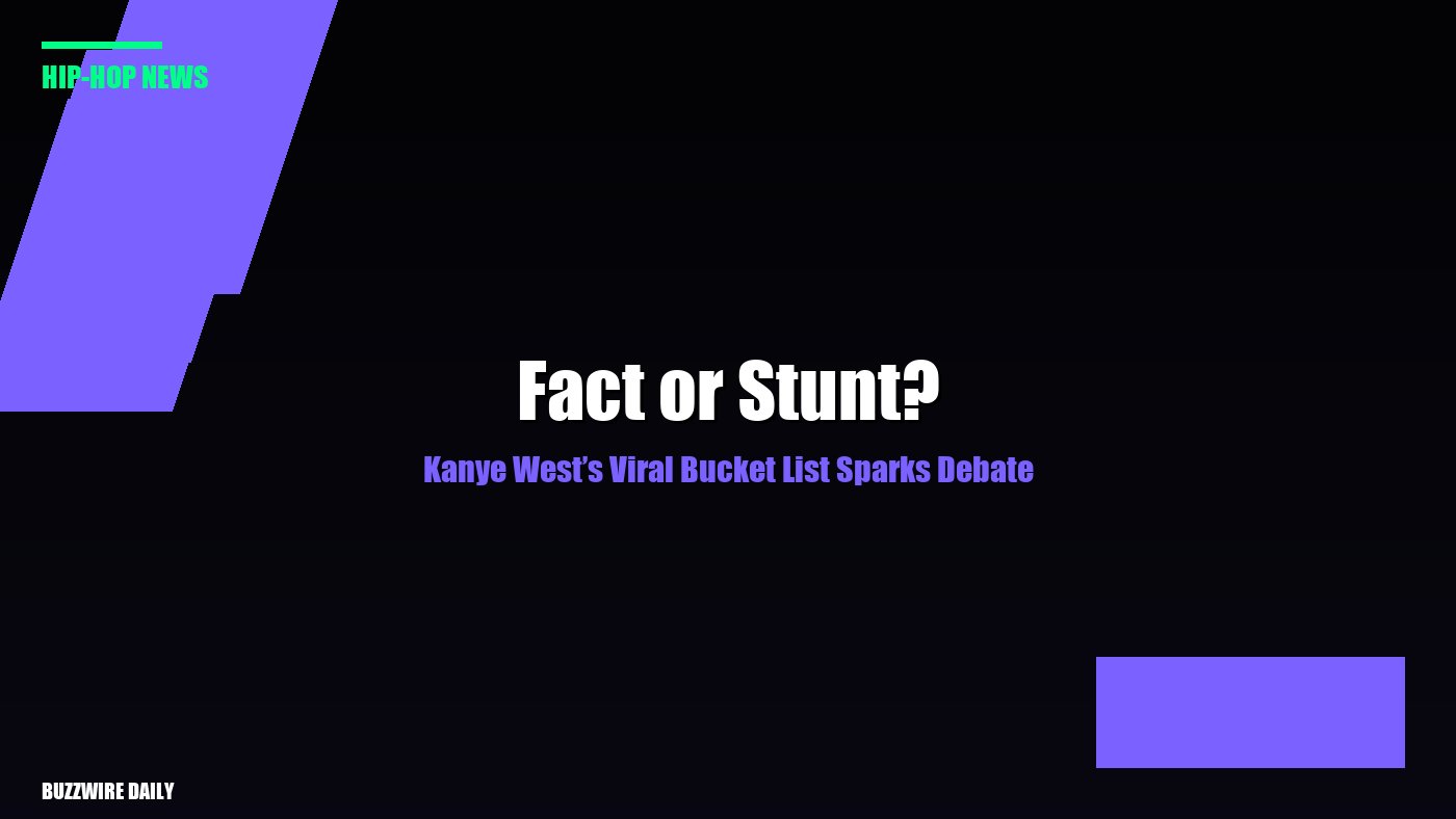 Kanye West’s Viral Bucket List Sparks Debate: Fact or Stunt?