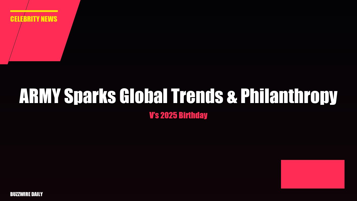 V’s 2025 Birthday: ARMY Sparks Global Trends & Philanthropy