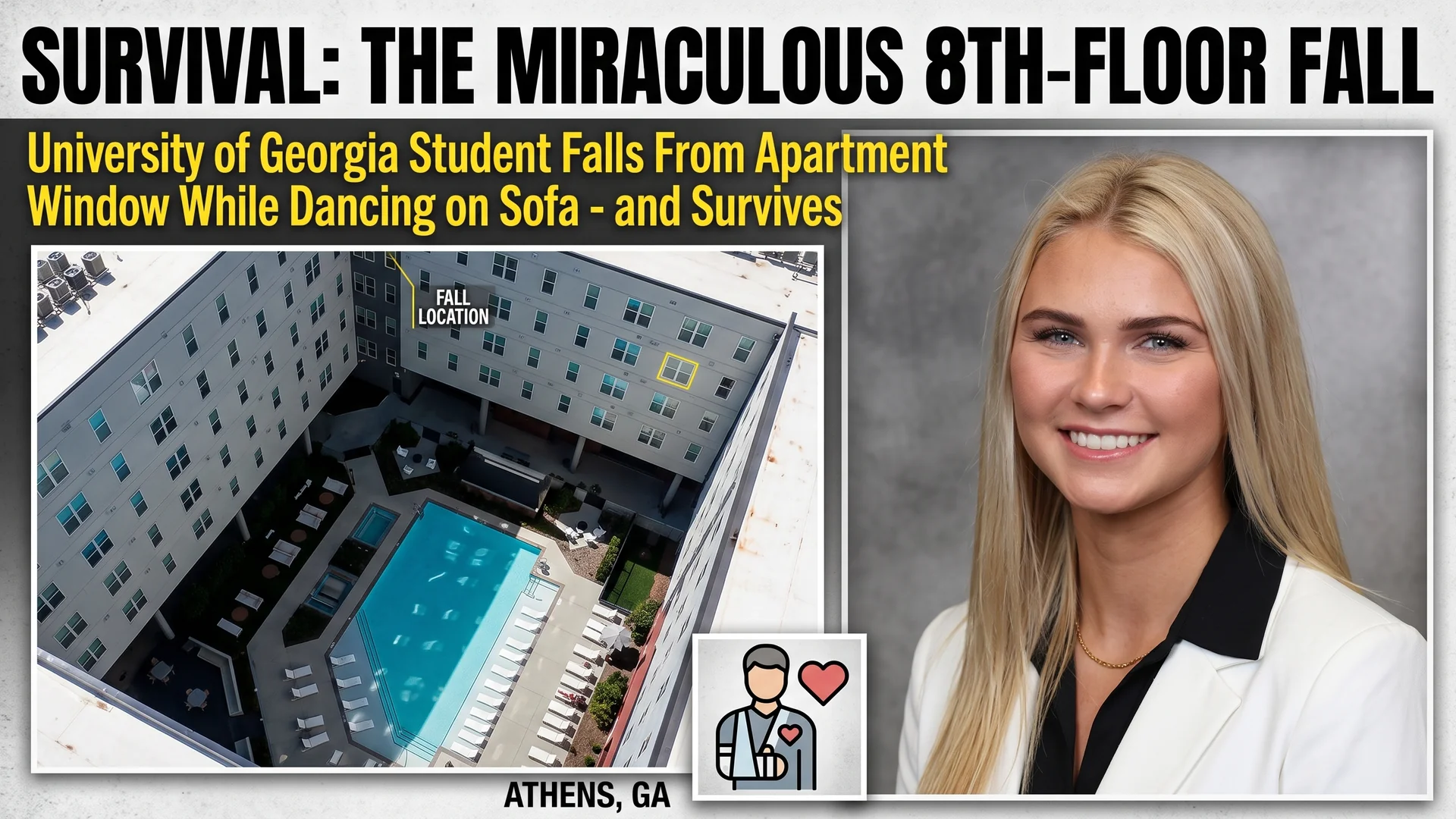 UGA Senior Falls 8 Stories From Window While Dancing on Couch and Survives
