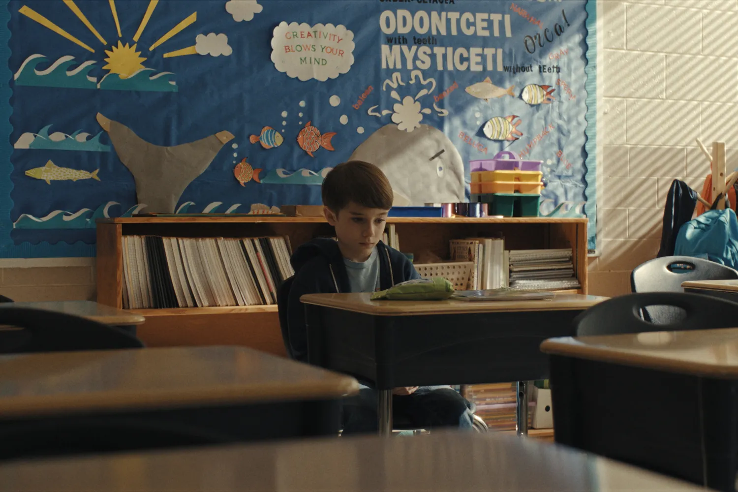 Cary Christopher as Alex, the one child left behind, in Weapons (2025)